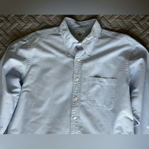 J Press Blue Oxford Dress Shirt 16.5 Neck 33 Arm Used Regular Fit